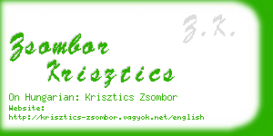 zsombor krisztics business card